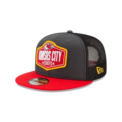 Grey Kansas City Chiefs Hat - New Era NFL NFL Draft 9FIFTY Snapback Caps USA2895064